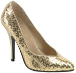 Unbranded Fancy Dress Costumes - Adult Gold Sequined Shoes X Small (US Size 6)