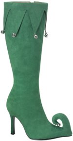 Unbranded Fancy Dress Costumes - Adult Green Elf Knee-High Boots XS (US Size 6)