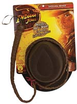 Official licensed product contains Indi hat and leather whip.
