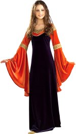 Includes full length russet, gold and deep blue gown.