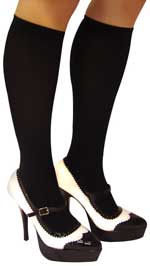 Unbranded Fancy Dress Costumes - Adult Nylon Opaque Knee Highs BLACK