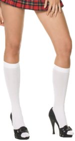 Unbranded Fancy Dress Costumes - Adult Nylon Opaque Knee Highs WHITE