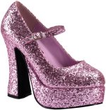 Unbranded Fancy Dress Costumes - Adult Pink Glitter Shoes Extra Small (US Size 6)
