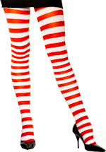Unbranded Fancy Dress Costumes - Adult Red and White Striped Tights