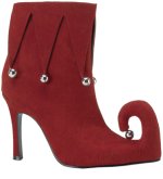From our new and exclusive shoe collection, these red elf boots with 3.75 inch heels feature silver 