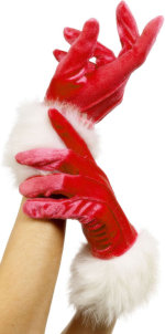 Unbranded Fancy Dress Costumes - Adult Red Female Santa Gloves