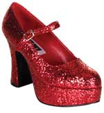 Unbranded Fancy Dress Costumes - Adult Red Glitter Shoes Shoe Size 6.5