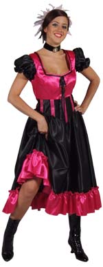 Unbranded Fancy Dress Costumes - Adult Saloon Girl - Black/Pink Extra Large