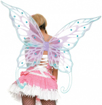One pair of lavender and light mint coloured chiffon jewelled fairy wings.