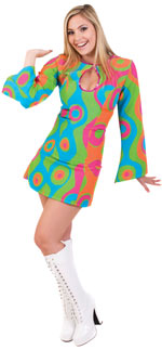 Unbranded Fancy Dress Costumes - Adult Women` Psychedelic Dress Extra Small