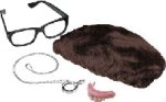 Includes glasses, wig, teeth and medallion.