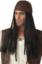 Unbranded Fancy Dress Costumes - Bandana with Hair BLACK