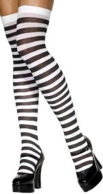 Unbranded Fancy Dress Costumes - Black and White Striped Stockings