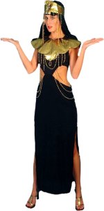 Unbranded Fancy Dress Costumes - Black Cleopatra Beaded Dress Extra Large