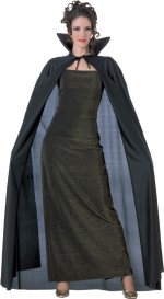 Fancy Dress Costumes - BLACK Full Length Cape (Unisex)