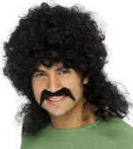 Fancy Dress Costumes - Black Layered Mullet Wig