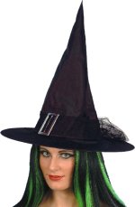 Unbranded Fancy Dress Costumes - Black Witch Hat With Buckle