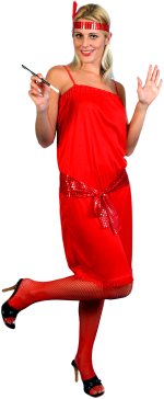 Fancy Dress Costumes - Charleston/ Flapper Dress RED Extra Large