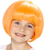 Child babe wig in fire coral.