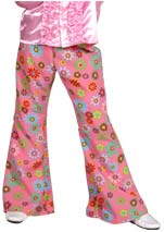 Unbranded Fancy Dress Costumes - Child Hippie Pink Flowers Trousers Small