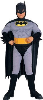 Includes mask, cape, jumpsuit with attached boot tops and belt.