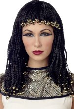 Unbranded Fancy Dress Costumes - Cleopatra Wig - Black with Gold Braids