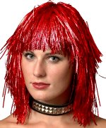 Unbranded Fancy Dress Costumes - Cyber Tinsel Wig Red