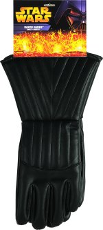 Adult size faux leather Darth Vader gloves with detail stitching design.