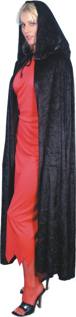 Fancy Dress Costumes - Deluxe BLACK Velvet Cape