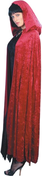 Fancy Dress Costumes - Deluxe BURGUNDY Velvet Cape