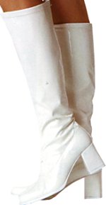 Unbranded Fancy Dress Costumes - Deluxe Go Go Boots WHITE Small