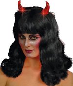 Unbranded Fancy Dress Costumes - Devilish Wig With Flashing Horns (Black)