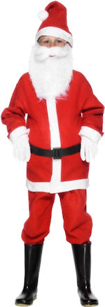 Fancy Dress Costumes - Economy Boy Santa Suit Age: 3-5 110cm