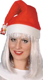 Fancy Dress Costumes - Economy Santa Hat With Flashing Santa