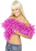 A selection of feather boas from a wide selection of colours.