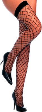 Unbranded Fancy Dress Costumes - Fence Net Thigh High Stockings Black