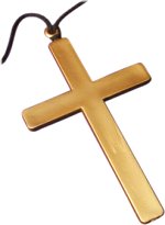 Heavyweight gold colour Monk, Vicar or Nun cross with black cord.