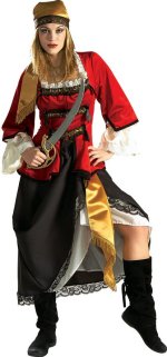 Costume includes jacket, halter top, skirt with attached sash 
