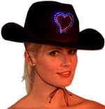 Unbranded Fancy Dress Costumes - HEART Fibre Optic Cowboy Hat