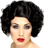 Hollywood Icon Wig with short black curls.