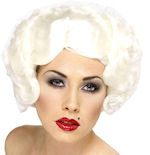 Hollywood Icon Wig with short platinum curls.