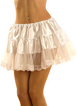 Unbranded Fancy Dress Costumes - Lace and Satin Petticoat WHITE