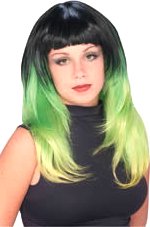 Unbranded Fancy Dress Costumes - Lime Delight Tri Colour Wig