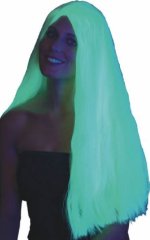 Fancy Dress Costumes - Long Glow-In-Dark Witch Wig