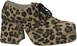 Unbranded Fancy Dress Costumes - Men Platform Shoes - Leopard Fur Extra Large