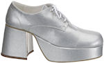 Unbranded Fancy Dress Costumes - Men` Platform Shoes - Silver Glitter Extra Large