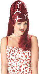 Unbranded Fancy Dress Costumes - Miss Beehive Wig - Red