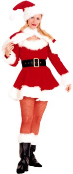 Unbranded Fancy Dress Costumes - Naughty North Pole Miss Santa Dress 8 to 10