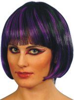 Unbranded Fancy Dress Costumes - Nicole Wig BLACK WITH PURPLE