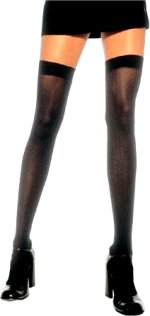 Unbranded Fancy Dress Costumes - Opaque Nylon Thigh Highs Red